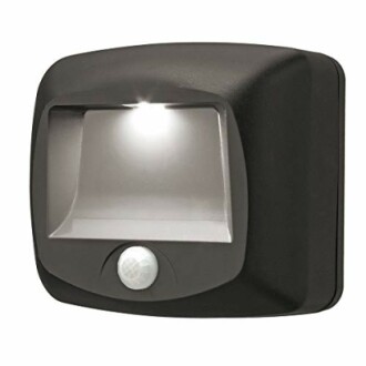 Black outdoor motion sensor light with LED bulb