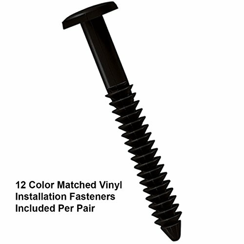 Black vinyl installation fastener included with the shutters